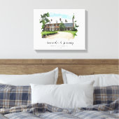 Weddenschap Venue Foto Waterverf Paar Jubileum Canvas Afdruk (Insitu (Slaapkamer))