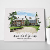Weddenschap Venue Foto Waterverf Paar Jubileum Canvas Afdruk