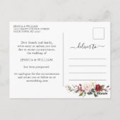 Weddenschap Verander de datum Burgundy Blush-Rozen Briefkaart (Achterkant)