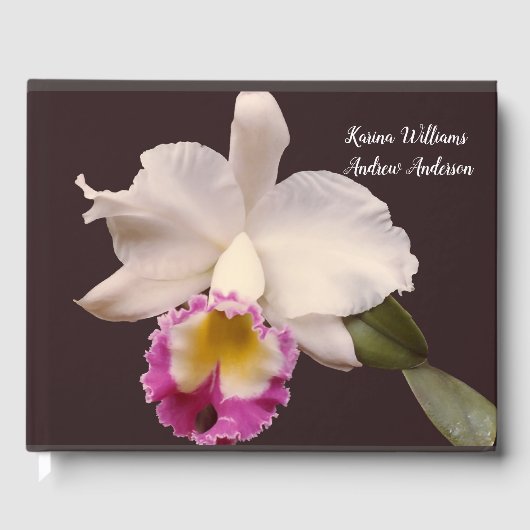 Weddenschap Verloving Orchid Guest Book Gastenboek (Voorkant)