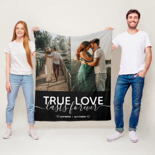 Weddenschap Verloving True Love Couple Photo Fleece Deken