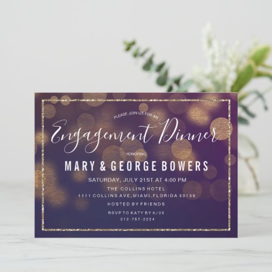 Weddenschap Verloving Uitnodiging binnenlichten (Staand voorkant)