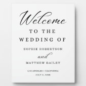 Weddenschap vieren Modern script Welkom Fotoplaat (Voorkant)