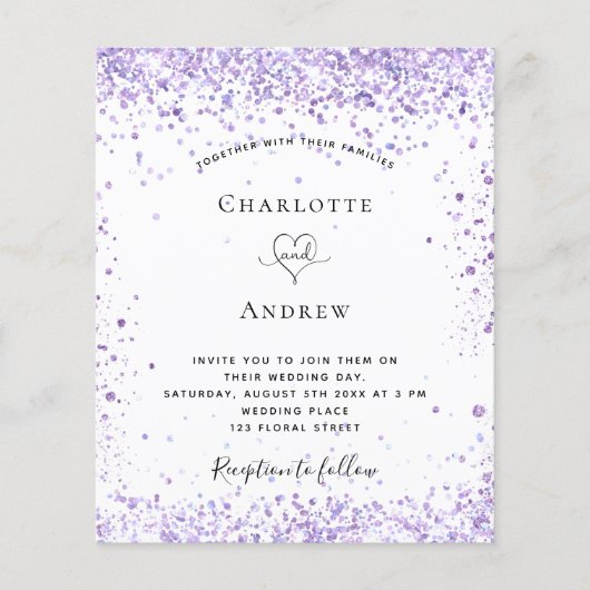 Weddenschap-violet-glitter-script Flyer (Voorkant)