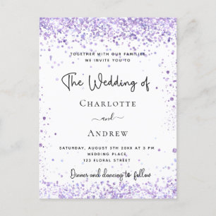Weddenschap-violetlavender-uitnodiging Briefkaart