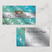 Weddenschap Visitekaartje Damask Floral Silver Cro (Voorkant / Achterkant)