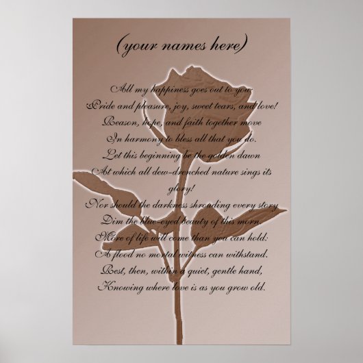 Weddenschap voor de Bride en de Groom Poster (Voorkant)