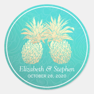 Weddenschap voor  goudkoorts Pananappel Ronde Sticker