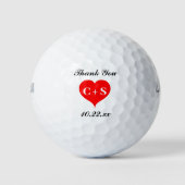 Weddenschap voor harthart Initialen Monogram Dank Golfballen (Voorkant)