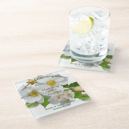 Weddenschap voor legante Rozen Glazen Onderzetter