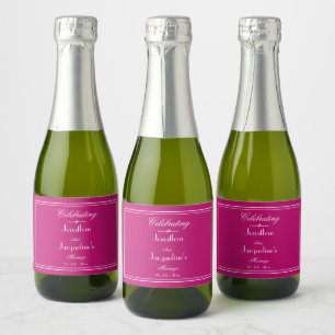 Weddenschap voor Magenta Names Script Cute Mini Sparkling Wijnetiket