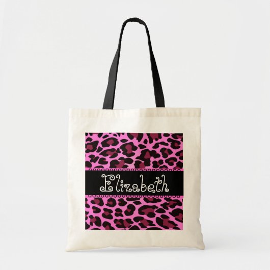 Weddenschap voor roze roze witte luipaard tote bag (Voorkant)
