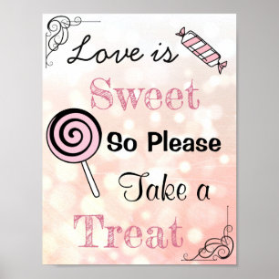 Weddenschap voor Snoep Buffet, koraalSnoepjes Poster