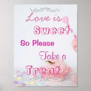Weddenschap voor Snoep Buffet, roze koekjes Poster