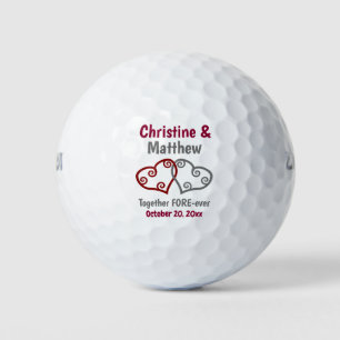 Weddenschap voor twee harten die zich bij elkaar a golfballen