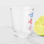 Weddenschap voor vissen met strand tropische beste shot glas (Links)