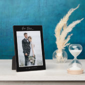 Weddenschap Vows Script & Minimal Black Lijst Fotoplaat (Zijkant)