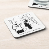 Weddenschap Vows Small Print Vicar en Bride Bier Onderzetter (Linkerzijde)