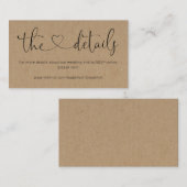 Weddenschap-webbehuizing - Rustic Kraft Informatiekaartje (Voorkant / Achterkant)