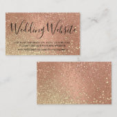 Weddenschap Website - Coral en Gold Glitter Informatiekaartje (Voorkant / Achterkant)