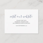 Weddenschap Website Creditcard Navy Blue Script in Informatiekaartje (Voorkant)