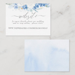Weddenschap Website Dusty Blue White Flowers Visitekaartje