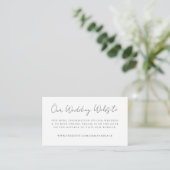 Weddenschap Website | Elegant Chic RSVP QR-code Informatiekaartje (Staand voorkant)