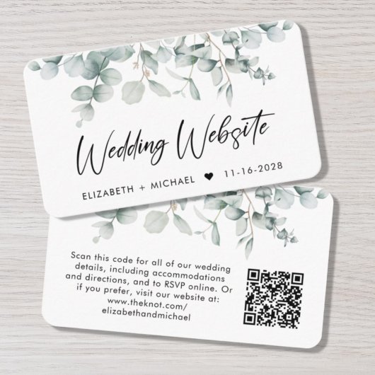 Weddenschap Website Eucalyptus Waterverf QR-code Informatiekaartje