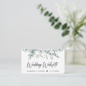 Weddenschap Website Eucalyptus Waterverf QR-code Informatiekaartje (Staand voorkant)