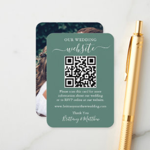 Weddenschap Website Foto QR Eucalyptus Green Informatiekaartje