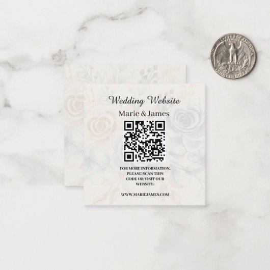 Weddenschap Website Naam Datum QR-codenummer toevo Notitiekaartje (Voorkant / Achterkant in situ)