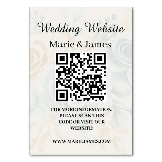 Weddenschap Website Naam QR-code Minimale foto toe Kaart (Voorkant)