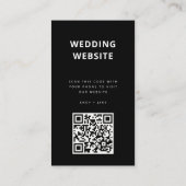 Weddenschap Website | QR-code BLACK-minimalistisch Informatiekaartje (Achterkant)