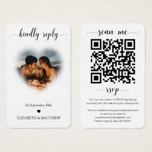 Weddenschap Website QR Code Hart Lijst Foto RSVP Visitekaartje