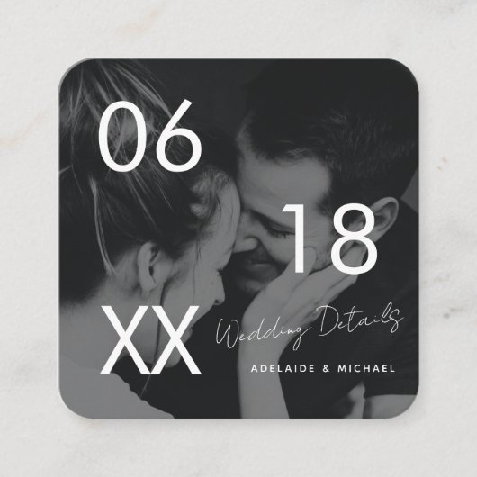 Weddenschap Website QR Code Minimal Photo Wedding  Informatiekaartje (Voorkant)