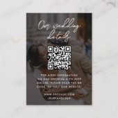 Weddenschap Website | QR-code minimalistisch foto  Informatiekaartje (Voorkant)
