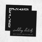 Weddenschap Website | QR-code Minimalistisch zwart Informatiekaartje