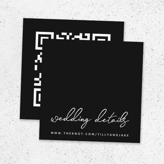 Weddenschap Website | QR-code Minimalistisch zwart Informatiekaartje