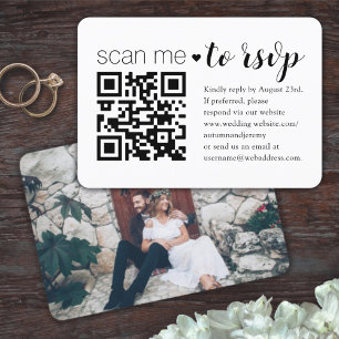 Weddenschap Website QR Code Moderne Foto Enclosure RSVP Kaartje