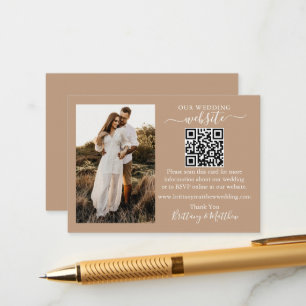 Weddenschap Website QR Foto Taupe Enclosure Kaart