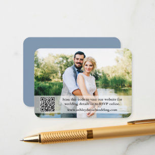 Weddenschap Website QR Overlay Foto Dusty Blue Informatiekaartje