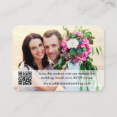 Weddenschap Website QR Overlay Foto Hot Pink Informatiekaartje (Voorkant)