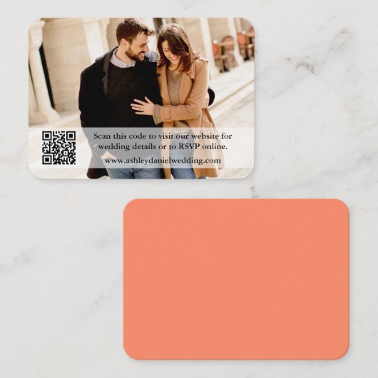 Weddenschap Website QR Overlay Foto Koraal Informatiekaartje (Voorkant / Achterkant)