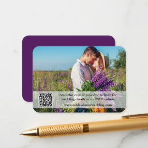 Weddenschap Website QR Overlay Foto Paars Informatiekaartje