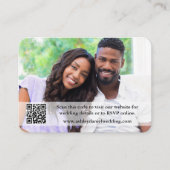 Weddenschap Website QR Overlay Foto Periwinkle Informatiekaartje (Voorkant)