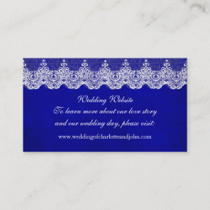 Weddenschap Website Royal White Blue Cobalt Lace Informatiekaartje