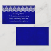 Weddenschap Website Royal White Blue Cobalt Lace Informatiekaartje (Voorkant / Achterkant)