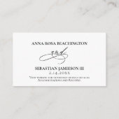 *~* Weddenschap Website RSVP Eenvoudige behuizing Informatiekaartje (Achterkant)