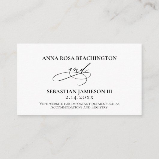 *~* Weddenschap Website RSVP Eenvoudige behuizing Informatiekaartje (Achterkant)