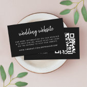 Weddenschap Website | RSVP QR-code Modern Black Informatiekaartje